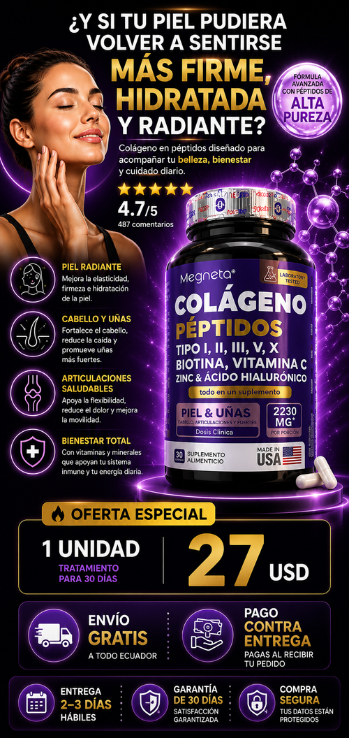 Colágeno Péptidos ¿estás listo para comenzar a cuidarte desde adentro con una fórmula completa?